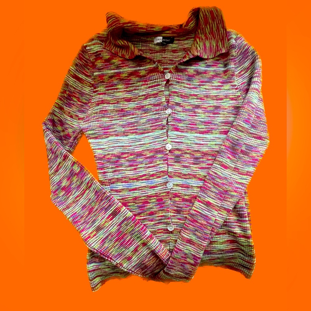 day & night space dye knit cardigan